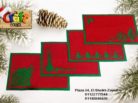 Layered felt tablemats (Set of 4).. Red & Green Sale