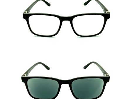 Twitchin  Fully Magnified Photochromic Square Keyhole Reading Sunglasses For Sale