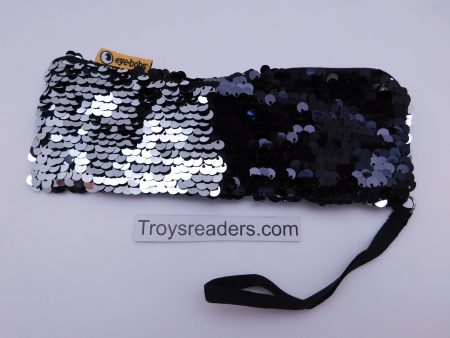 Black and Silver Eyebobs Two Tone Sequin Soft Case Online