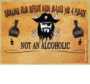 Drinking Rum Before Noon Makes You A Pirate Not An Alcoholic Wood Magnet Hot on Sale